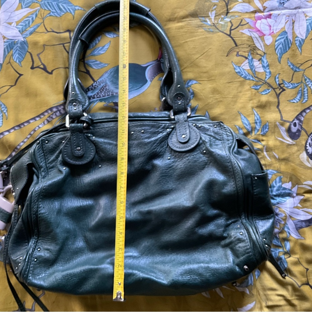 Chloe Dark Green Leather Shoulder Bag - Picture 4 of 8